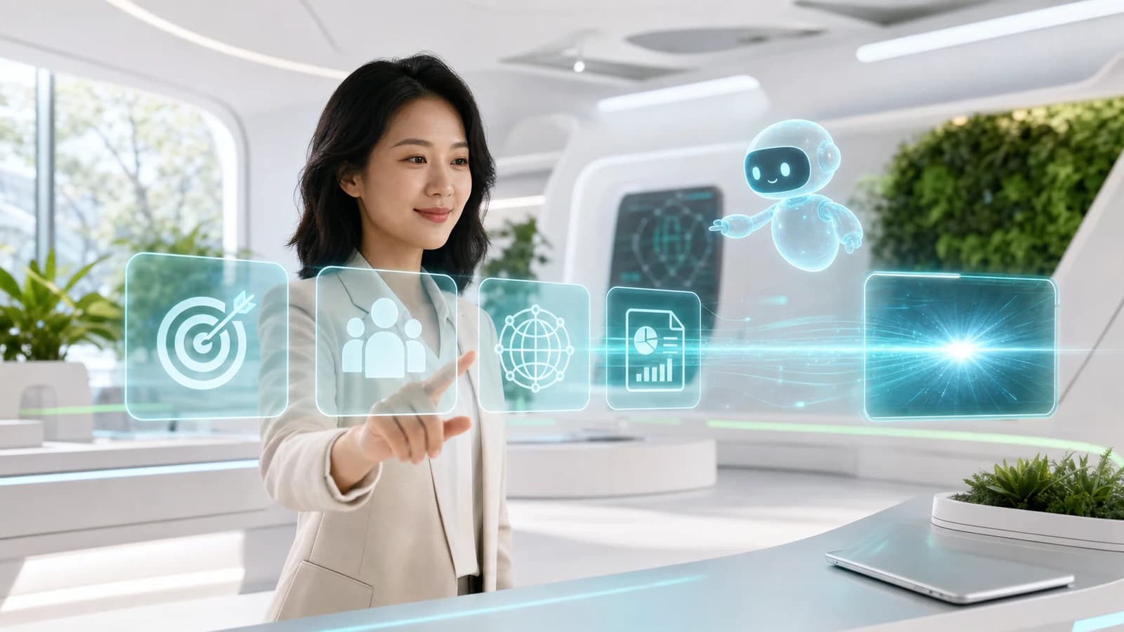 Pax and Spark organize four parts of an AI prompt in a futuristic learning studio.