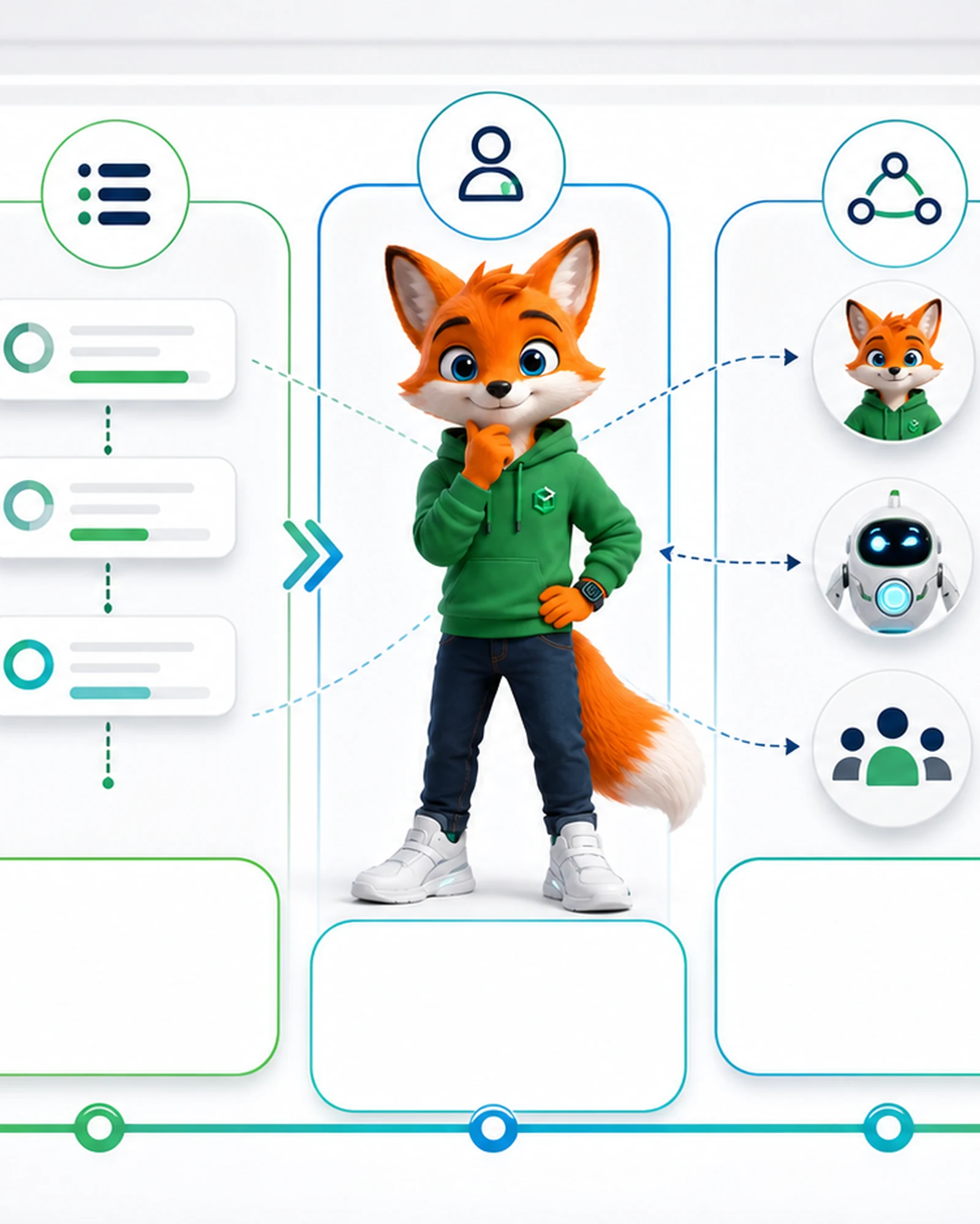 Template ภาพสำหรับสรุป AI Workflow ส่วนตัวและกรอบ W.O.R.K.